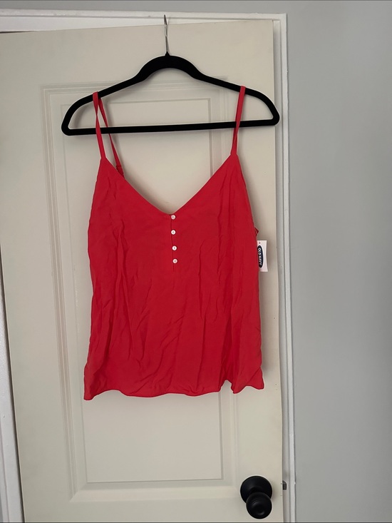 Old Navy Tops - Old Navy Red Spaghetti-Strap Camisole with Front Buttons